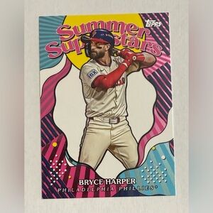 2025 Topps Summer Superstars # SS-31 Bryce Harper  with Pink and Yellow accents